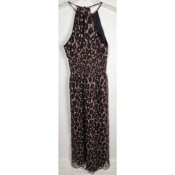 Muse Exclusively For Boston Proper Women's Sz. 2 Silk Leopard Print Maxi Dress - Picture 6 of 8